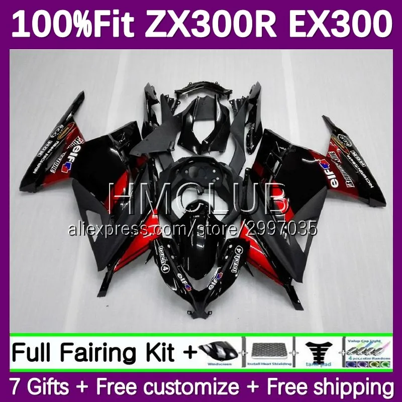 OEM ZX-3R For KAWASAKI NINJA EX300 EX ZX 300R 63No.7 ZX300R 2013 2014 2015 2016 2017 ZX3R 13 14 15 16 17 Fairing dark red blk