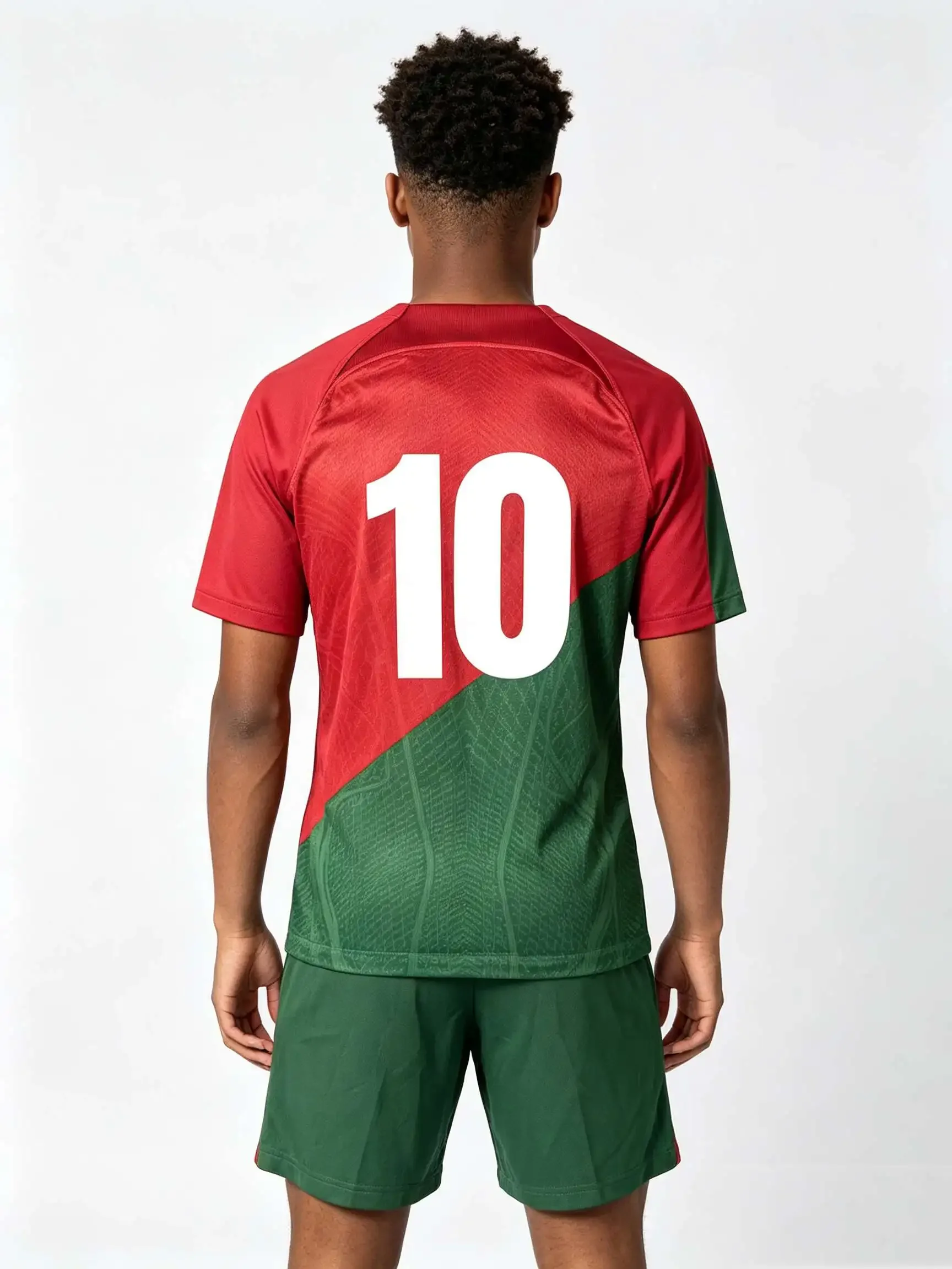 26/27 Unisex Blank Soccer 2‑Piece Set, Kids Adults Parent‑Child Kit, Custom No. 10 for School Outdoor Team Sports red 10