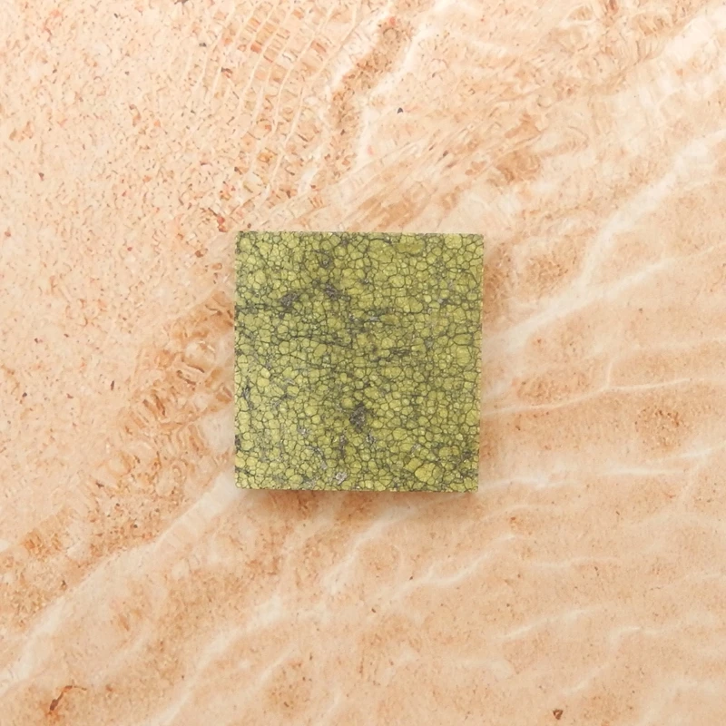 كابوشون مربع مصنوع يدويًا متعدد الأحجار الكريمة - مكون مجوهرات مرصع بقشرة المحيط جاسبر اعوج 27 × 26 × 5 مم - 8.8 جرام #2