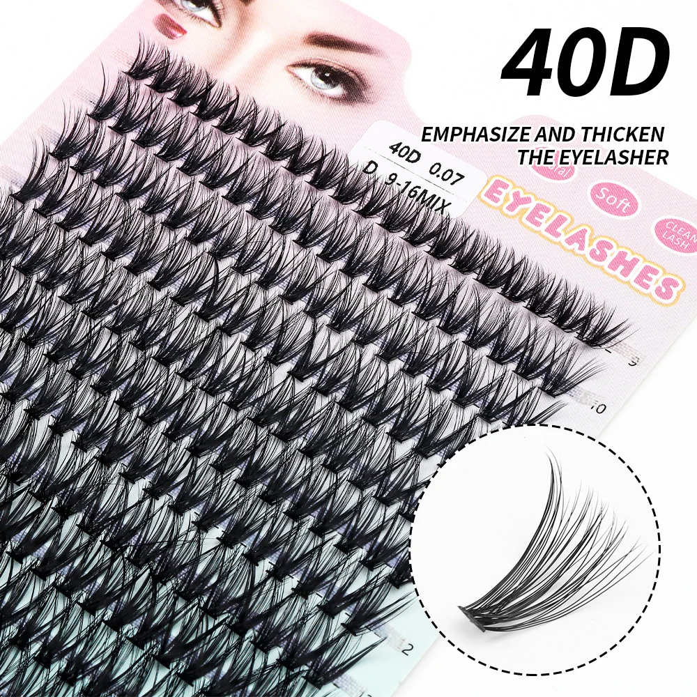 QSTY Individual Cluster Lashes 10/20/30/40D 8-16MIX DIY Eyelash Extension 280 Lash Clusters Faux Mink Slik Individual Lashes Eas