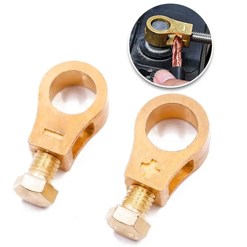 1Pair Pure Copper Battery Connection Clip Insulated Car Battery Pile Head Connector Battery Wiring Battery Clamp Wiring Terminal