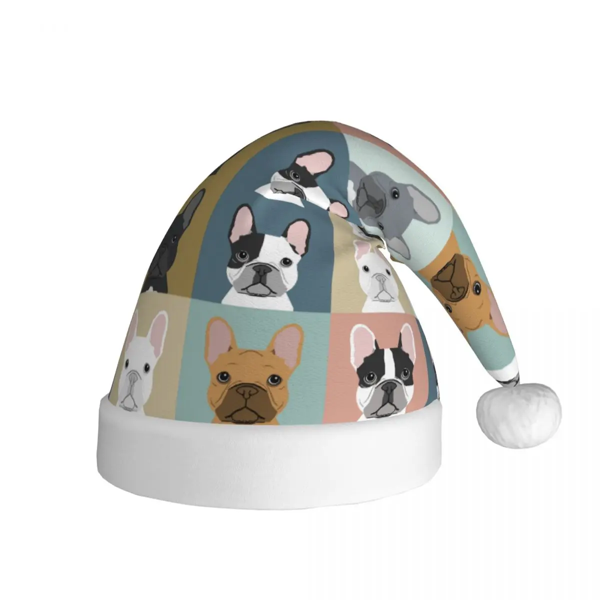 French Bulldog Dog Christmas Hat for Adult Men Women Dogs Santa Hat Cap Festival Decoration