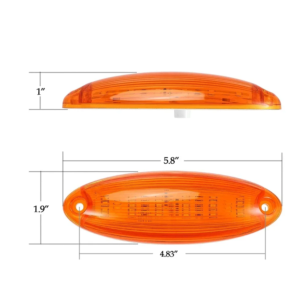 5pc Cab Roof Top Marker Running Light 6 LED Front Cab Roof Clearance Marker Light for Freightliner Cascadia 2008-up Semi-Truck