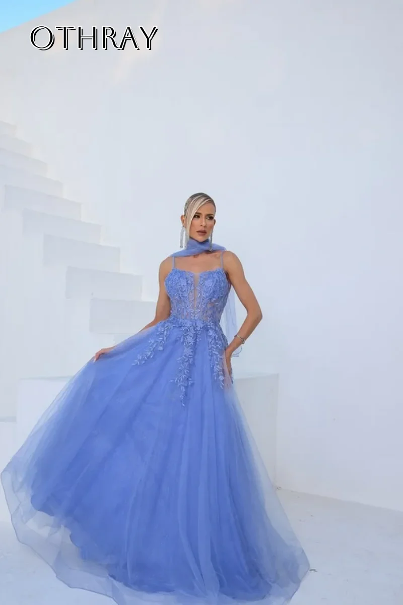 Spaghettiträger, Tüll, Spitze, Perlen, A-Linie, Ballkleider, ärmellos, Korsettrücken, maßgeschneiderte Partykleider, Nadesk Experiment Servies