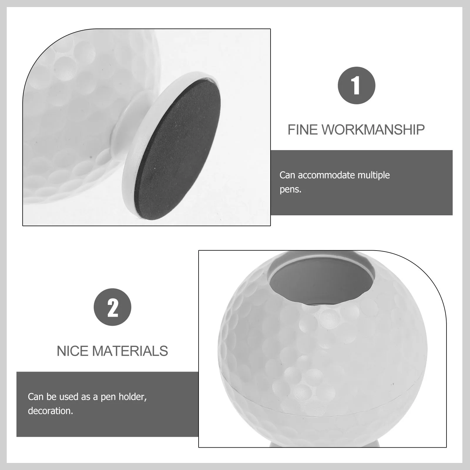 

Golf Ball Shaped Pen Holder Large Capacity Pencil Cup For Desk Storage Organizer Stationery Makeup Brush Holder Office