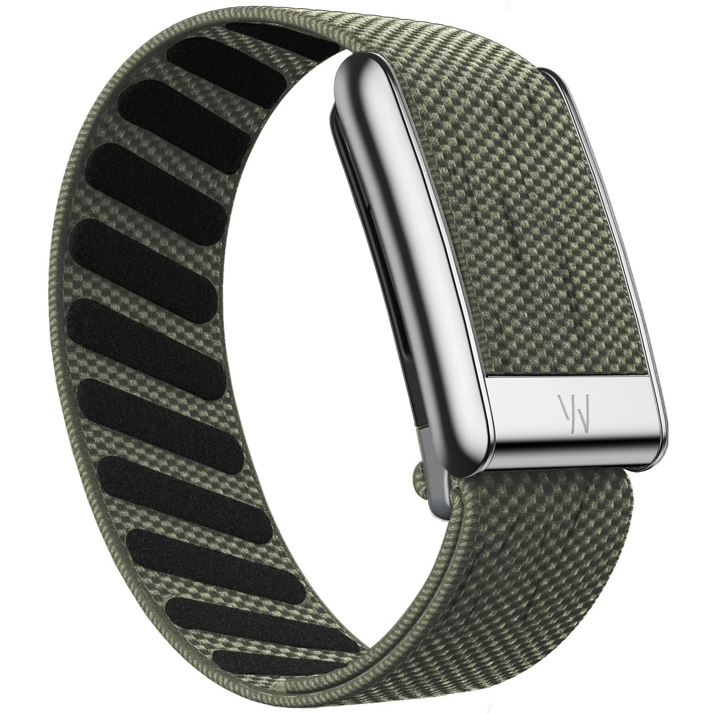 Whoop 5.0/PEAK/LIFE nylon sportband met zilveren metalen frame en lettergravure
