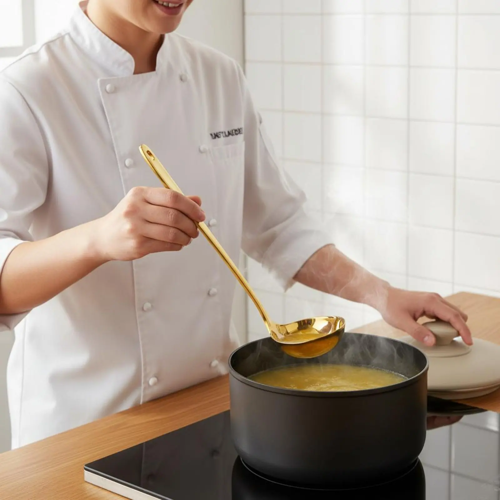 Stainless Steel Soup Spoon Single-Piece Design Long Handle Soup Spoon Sleek Edges Easy to Clean for Restaurant Owners, Hot Pot