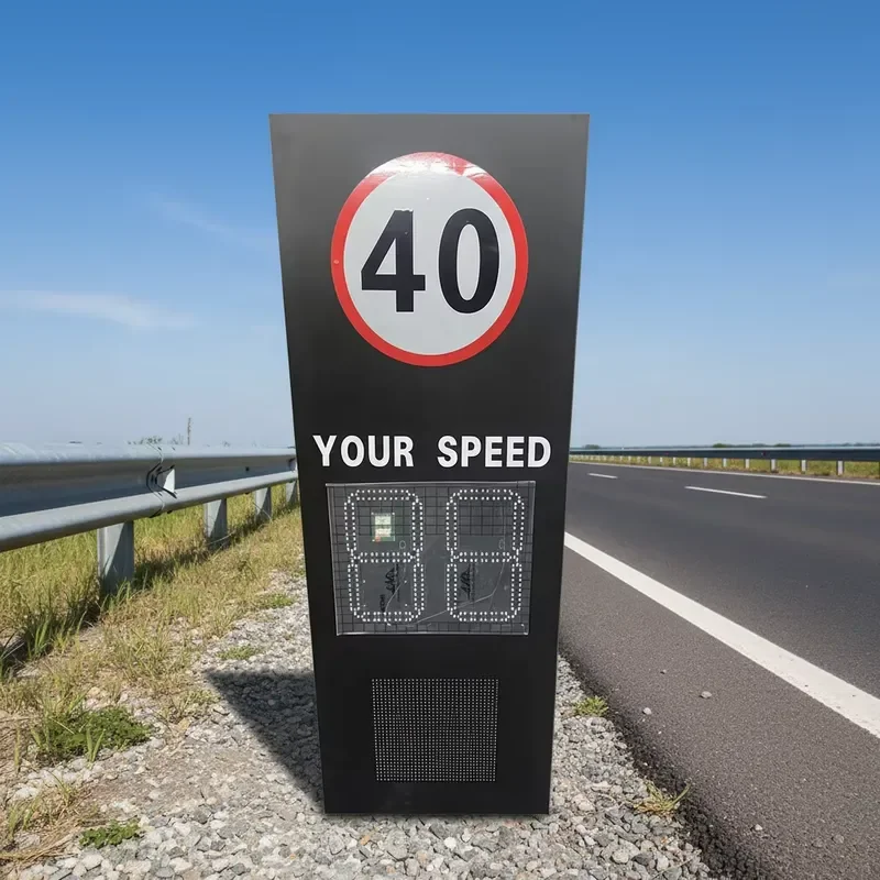 CE RoHS Certified Reflective Traffic Signs LED Radar Sensor 24 First Grade Reflective Film PVC Board Digital Printing