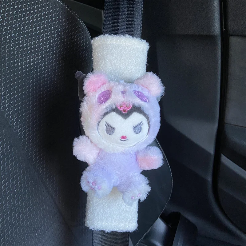 Sanrioed Cinnamoroll Hello Kitty Kuromi Car Seat Belt Protector Cartoon Style Car Shoulder Pads Car Interior Cute Decorations