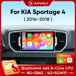 Ainavi Car Radio For KIA Sportage 4 2016 2017 2018 2019 Wireless Carplay Android Auto Multimedia Qualcomm Car Stereo 4G Wifi