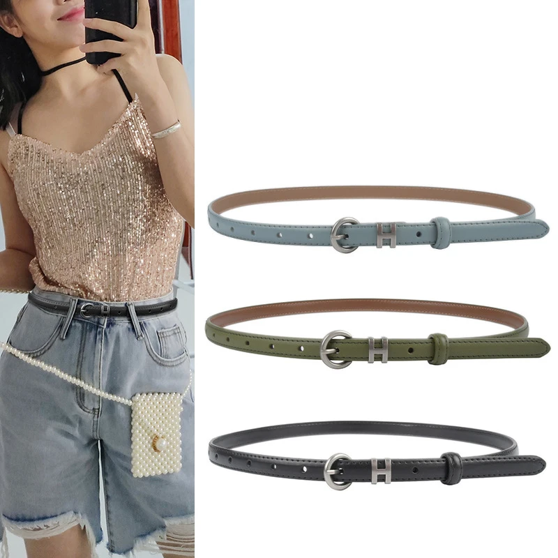 เข็มขัดแท้ใหม่เอี่ยม, กางเกงยีนส์, กางเกงลำลอง, ชุดเดรส, เข็มขัดคุณภาพสูง, เข็มขัดของผู้หญิงมีแบรนด์หรู, เข็มขัดผู้หญิงดีไซน์เนอร์