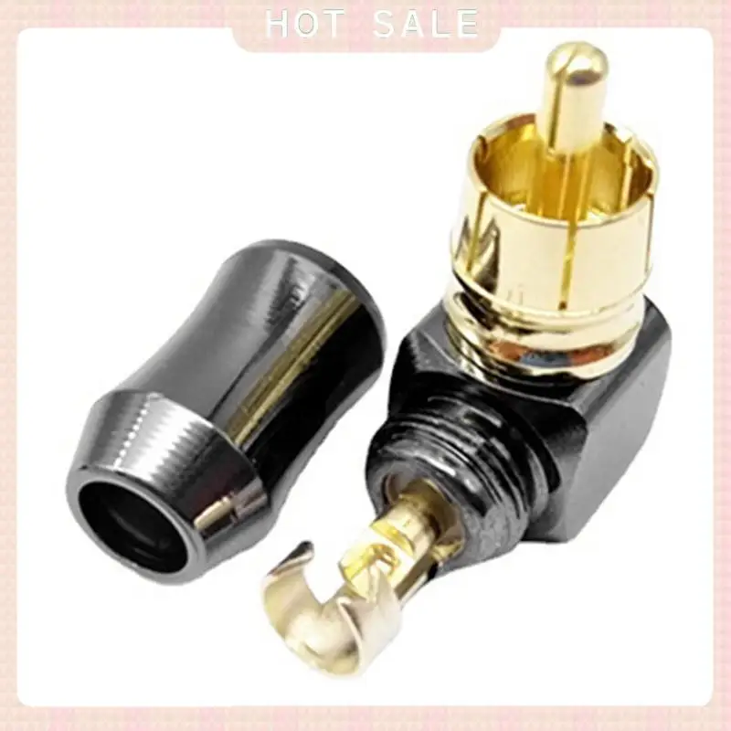 

24-Hour Delivery 20Pcs RCA Connector Audio Plug Male 90 Degree Right Angle Elbow Speaker Terminal Conector For Soldering Video C