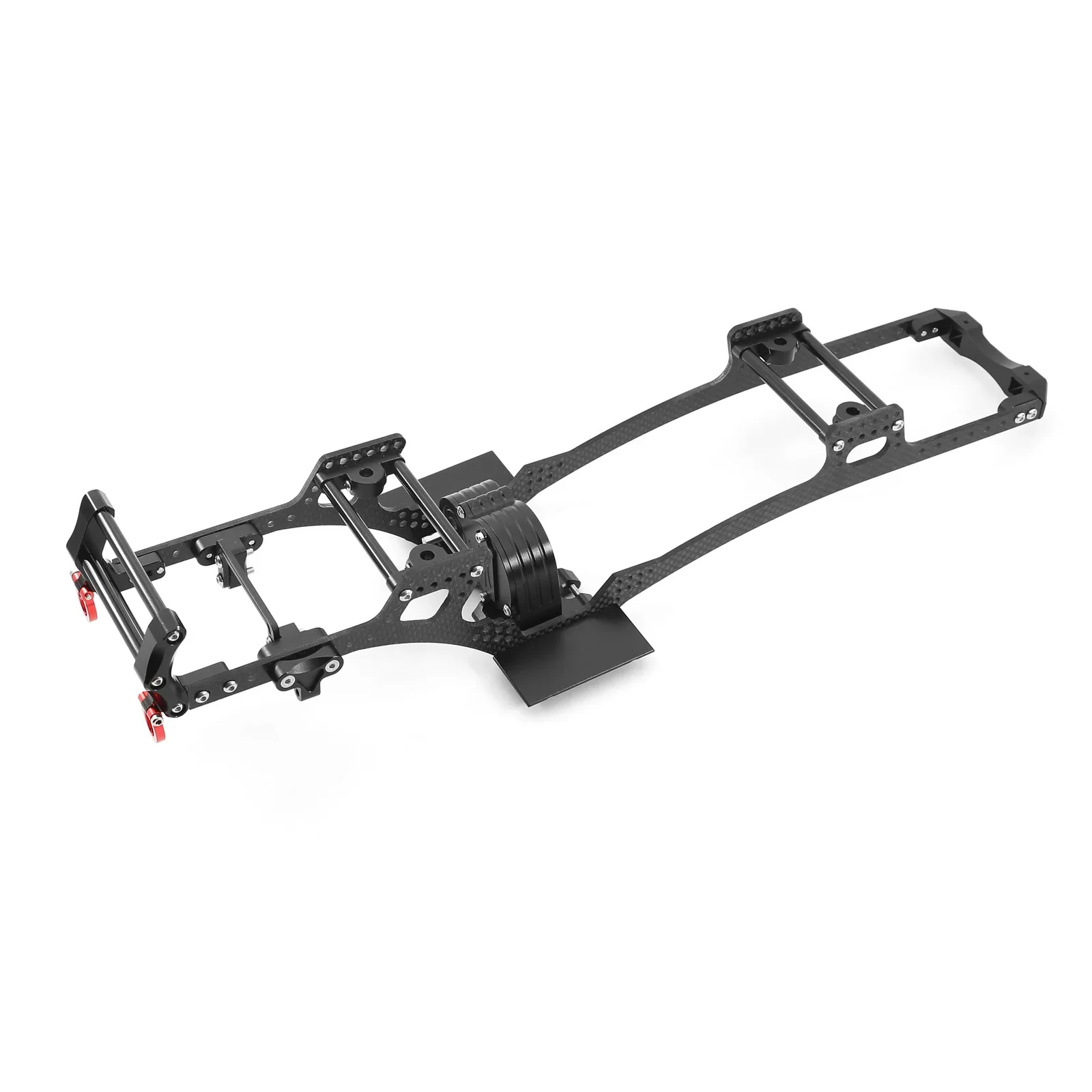 Carbon Fiber LCG Chassis Kit, Frame Rail V2 Gearbox Skid Plate, Bumper Set para Axial SCX10 1:10 RC Crawler Car, DIY Upgrade Parts