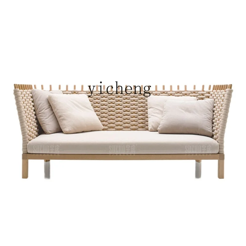 

Tqh Outdoor Wooden Ball Garden Sofa Sunshine Room Outdoor Balcony Leisure Single Double Woven Furniture