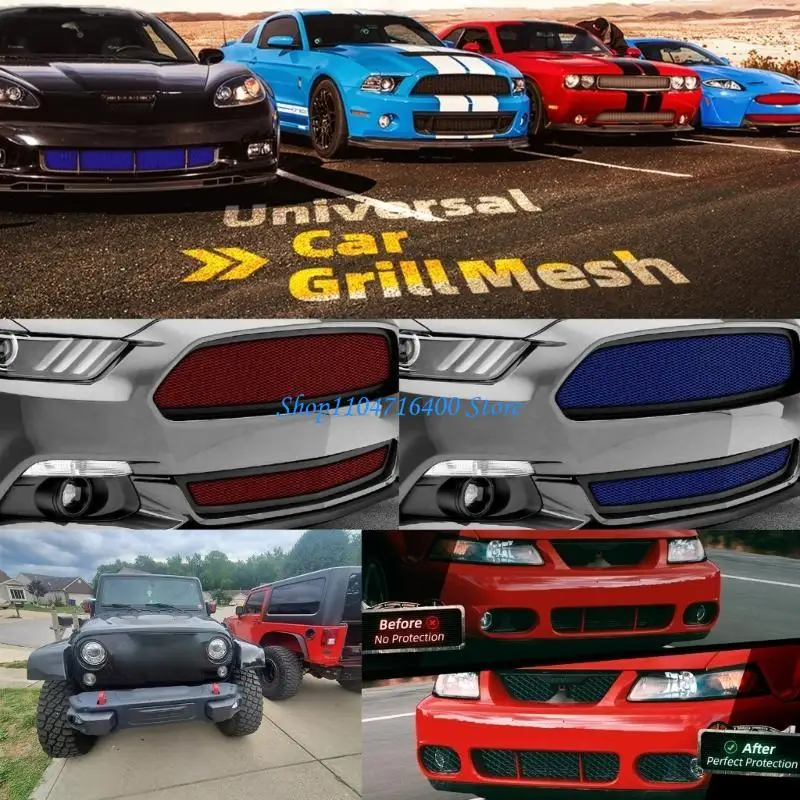

y1gd Mesh Grille Automotive Grill Insert Bumper 3x6mm/4x8mm/6x12mm Hole Grill