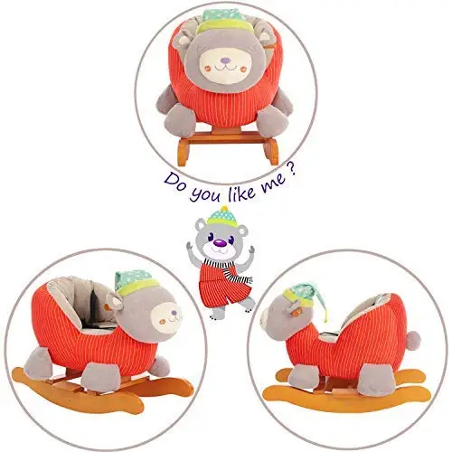 Drewniana zabawka dla dzieci z własnym logo, różne pluszaki, huśtawka, drewniane koń na biegunach, krzesło-konik na biegunach