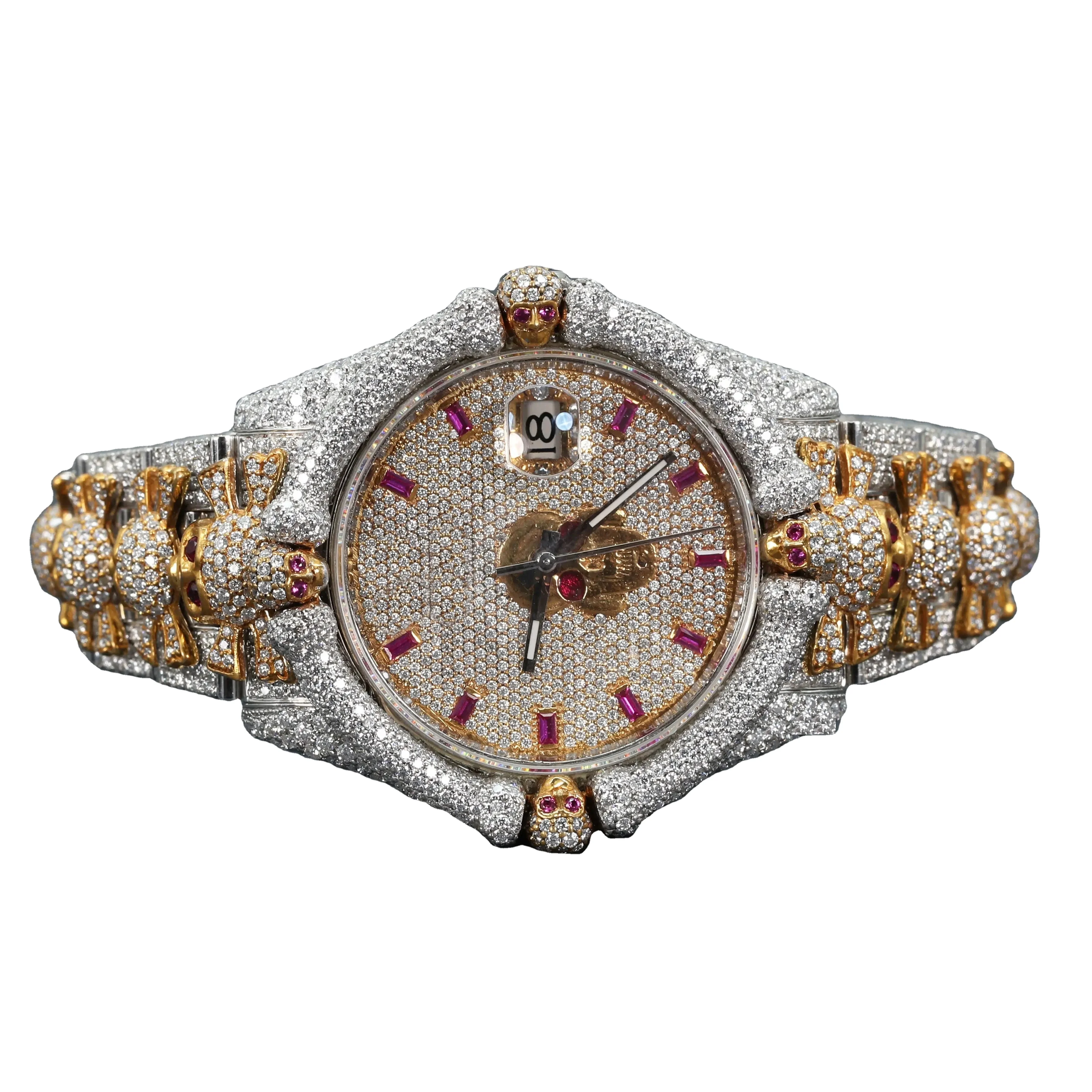 

Fancy Jewelry Crafted in Stainless Steel Featuring Moissanite Diamonds with Iced Out Hip Hop Unique Wrist Wear Watch for Men