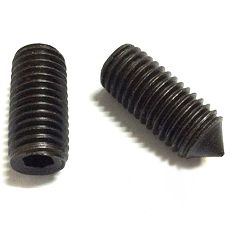 50Pcs/Bag DIN914 Grade 12.9 M2,M2.5,M3,M4 *L=3,4,5~20 black oxide cone point set grub screw