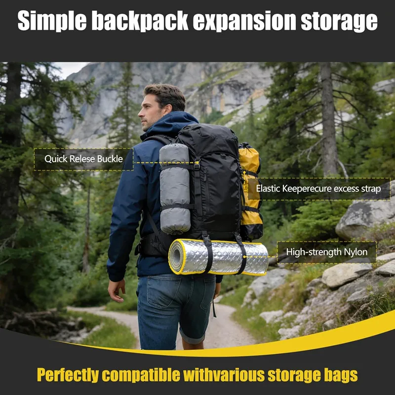 2 Stück Taktische Molle-Rucksackgurte, Verlängerbare Verstellbare Befestigungsgurte, Molle-Pack-Schnallengurte, Outdoor-Rucksack-Zubehör – Detail 7