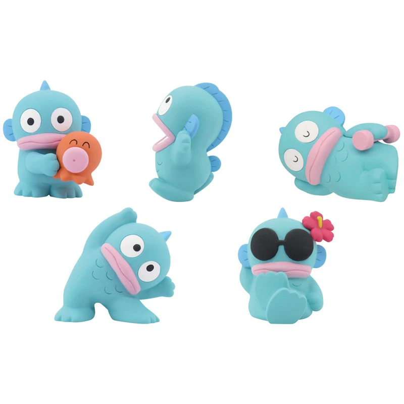 5pcs/set Takara Tomy Genuine Sanrioed Hangyodon Cute Cartoon A Set of Cute Half Fish Man Gashapon Gift for Adults and Children