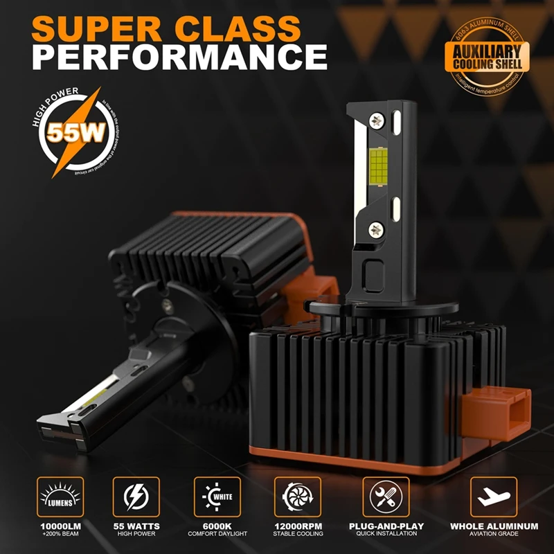 1 زوج جودة عالية V31 LED ل جديد D سلسلة سيارة LED المصباح لمبة 10000LM 6500K 110 واط D3/D3S 3-أنابيب النحاس