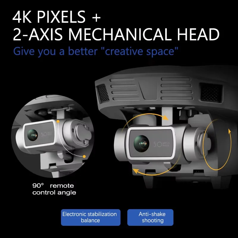 Dron F4 GPS 4K HD z mechanicznym gimbalowym systemem kamery, obsługa kart TF, drony RC Quadcopter, stabilizator, zasięg 2 km, czas lotu 25 minut.