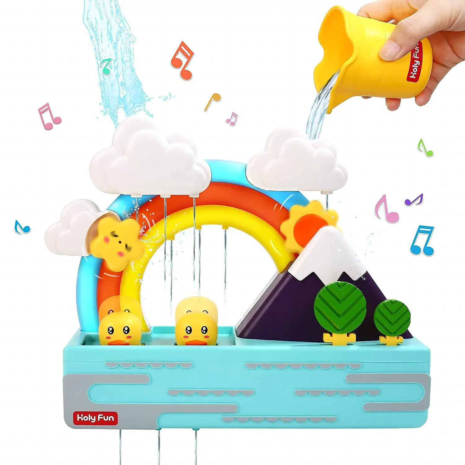 Badeend speelgoed met regenbooglicht en muziek Peuters Badspeelgoed Babyshowerspeelgoed Educatief waterspel Speelgoed voor kinderen Geschenken