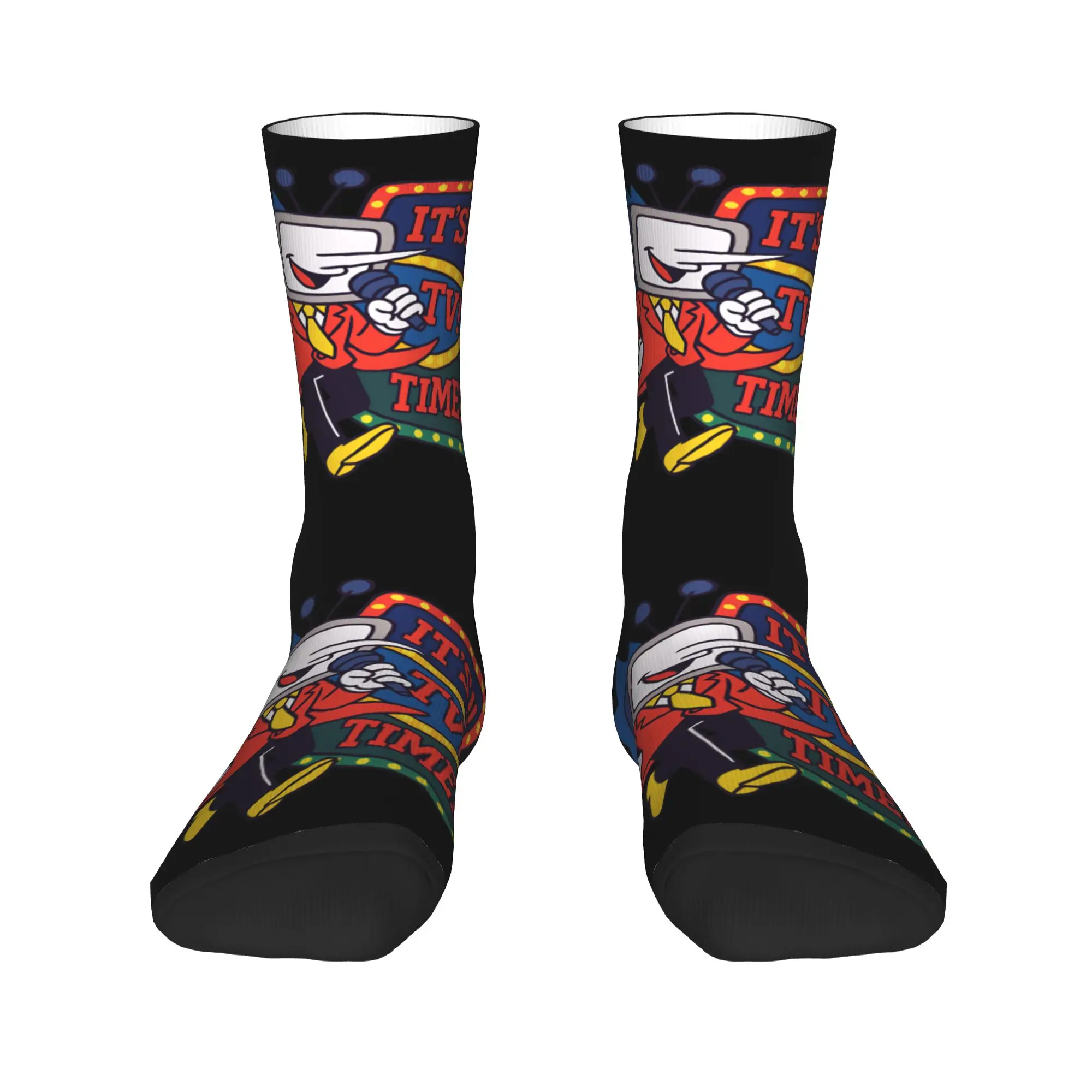 

Милые чулки с принтом Tenna It's TV Time Meme Deltarune, игровые носки для мужчин и женщин, эластичные осенние носки с графическим рисунком