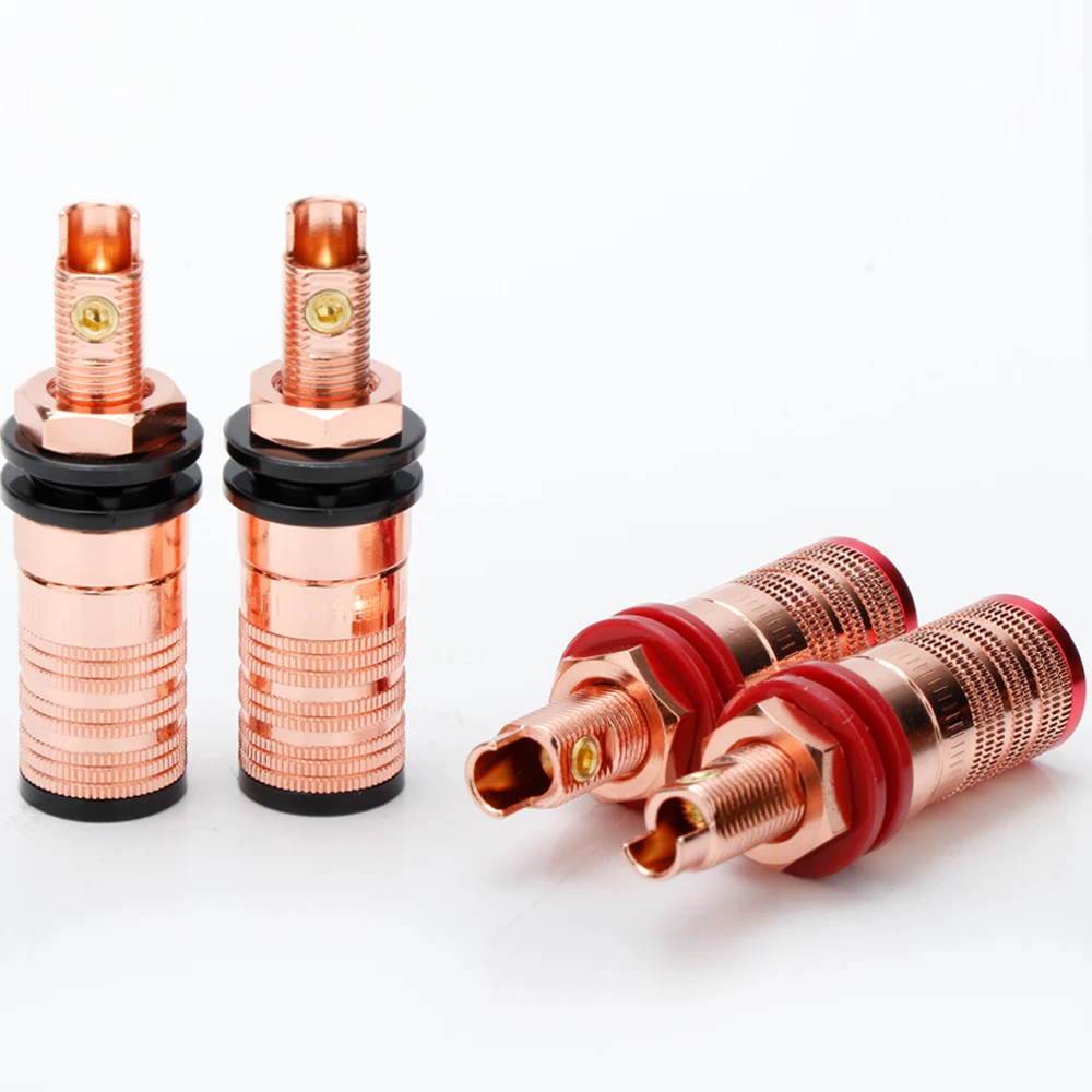2/4 Stück Kupferbeschichtete Anschlussklemmen für HiFi-Verstärker DIY-Buchsen – Detail 1