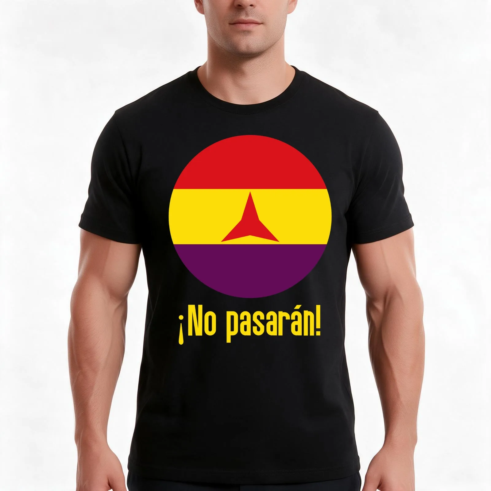 No Pasaran International Brigades Inspired Design T-Shirt, Summer Casual Cotton Tee, Oversized Streetwear Tops, Unisex Men Women