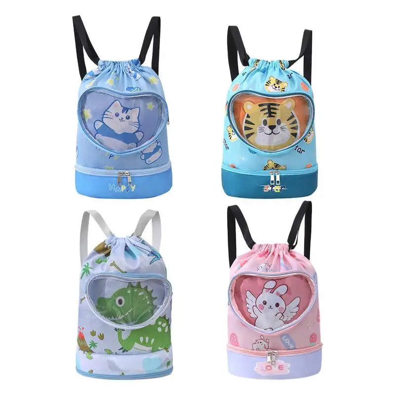 Cartoon swimming bag dry wet separation shower storage bag children's portable backpack Waterproof Lightweight Pool Accessories