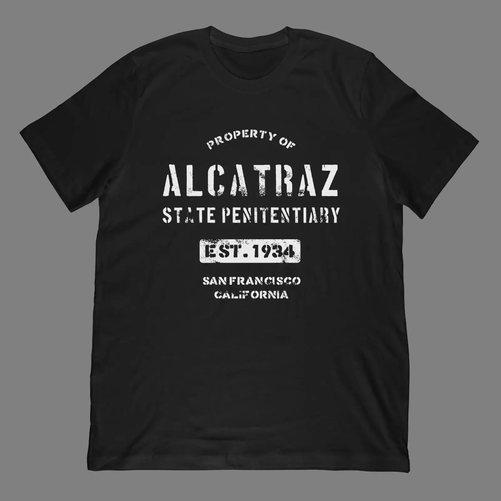 Property of Alcatraz Penitentiary Prison T Shirt vintage Washed Top For Everyday Wear graphic Soft Stylish Unisex Casual
