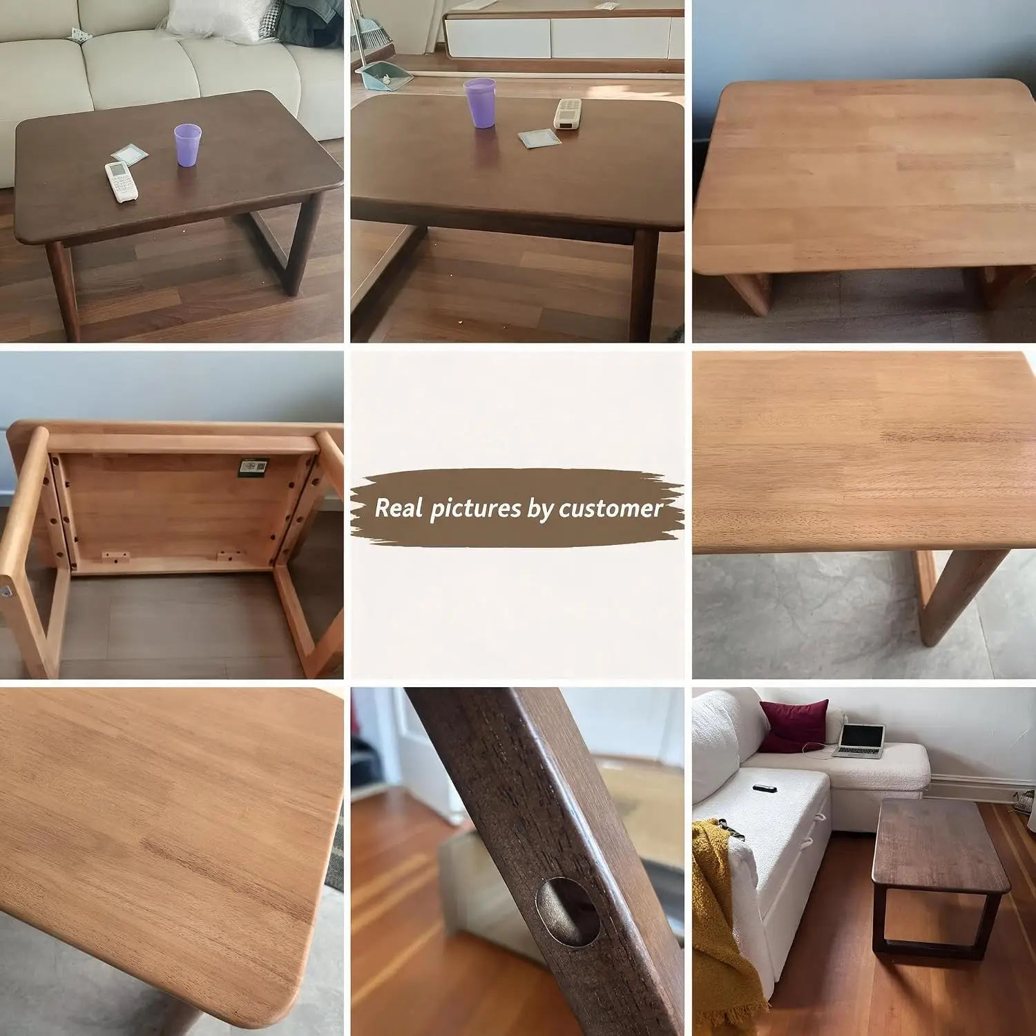 Solid Wood Tatami Floor Table Japanese Low Coffee Table Walnut 39.4