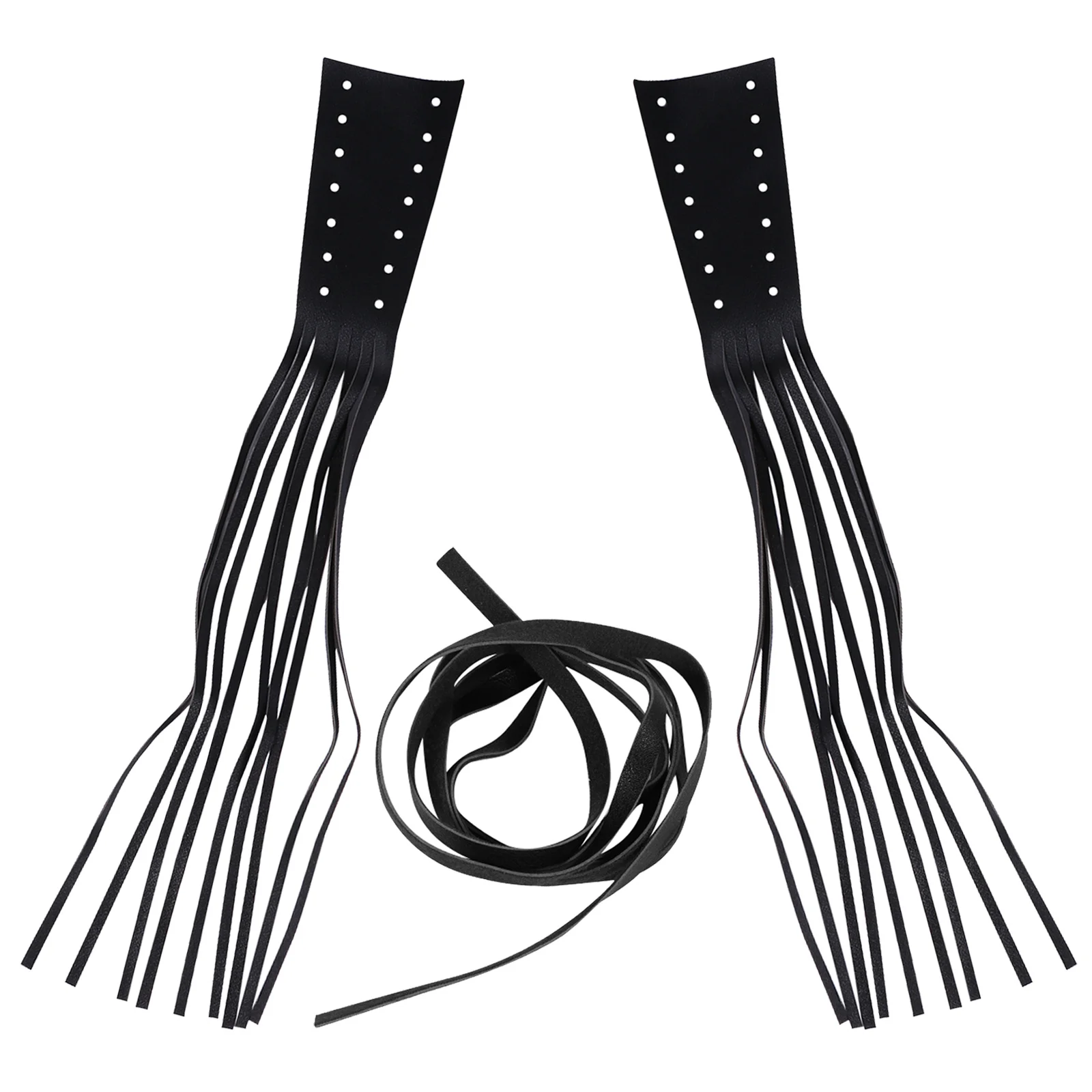 

Cabilock 1 Pair Black Motorcycle Handlebar Grips Tassels Fringe Cover for Bike Lever