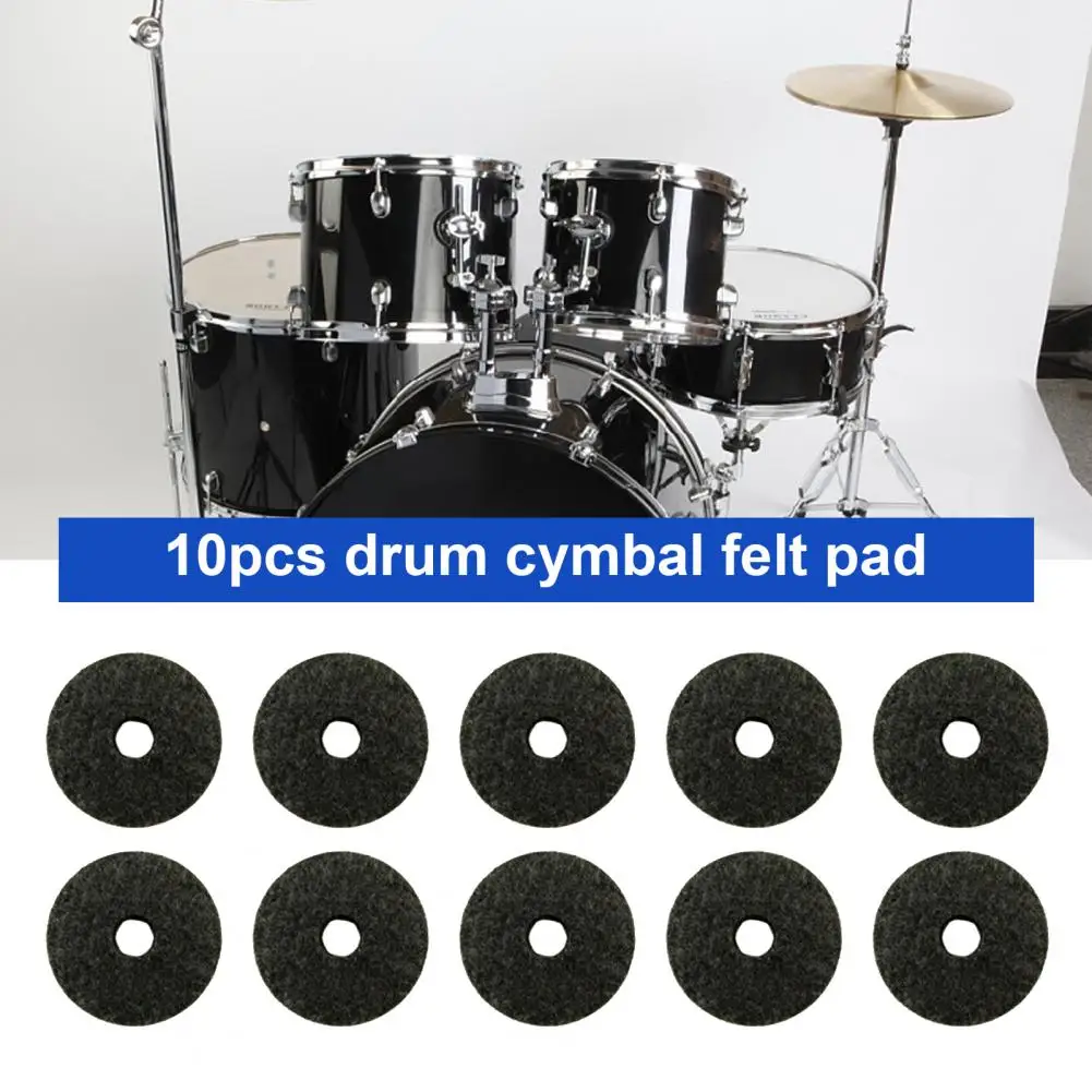 10Pcs Cymbal Felt Pads Anti-slip Water Absorption Drum Cymbal Washer Replacement Parts Percussion Accessories