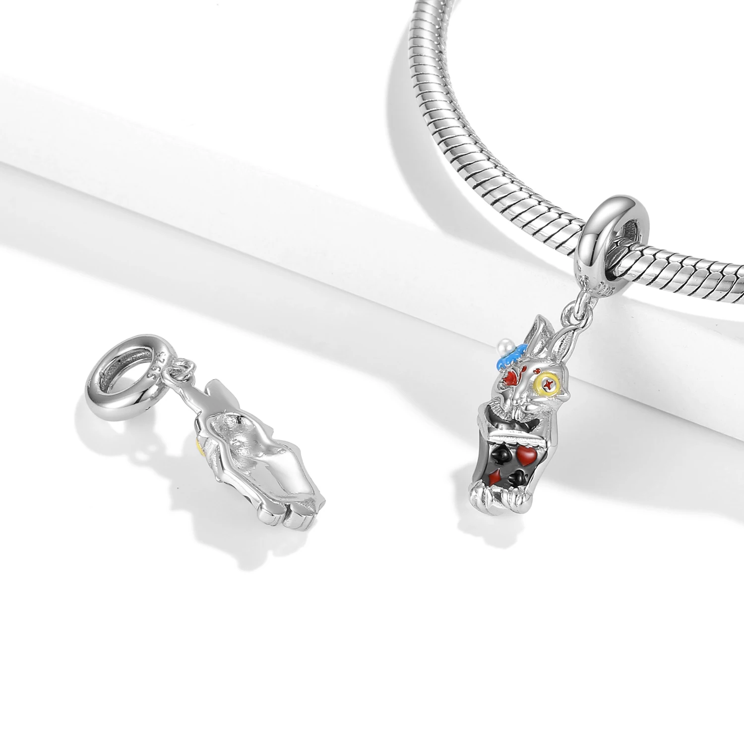 925 Sterling Silver scheletro scheletro cuore mago coniglio gatto animale ciondolo perline Charms per le donne fai da te braccialetto braccialetto