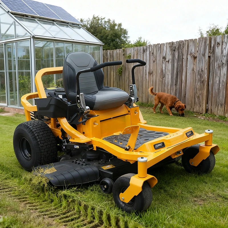 ركوب على جزازات العشب وجهاز التحكم عن بعد، تصميم مريح للمقعد بدون نطاق نصف قطر جزازة العشب للعشب الكبير #1