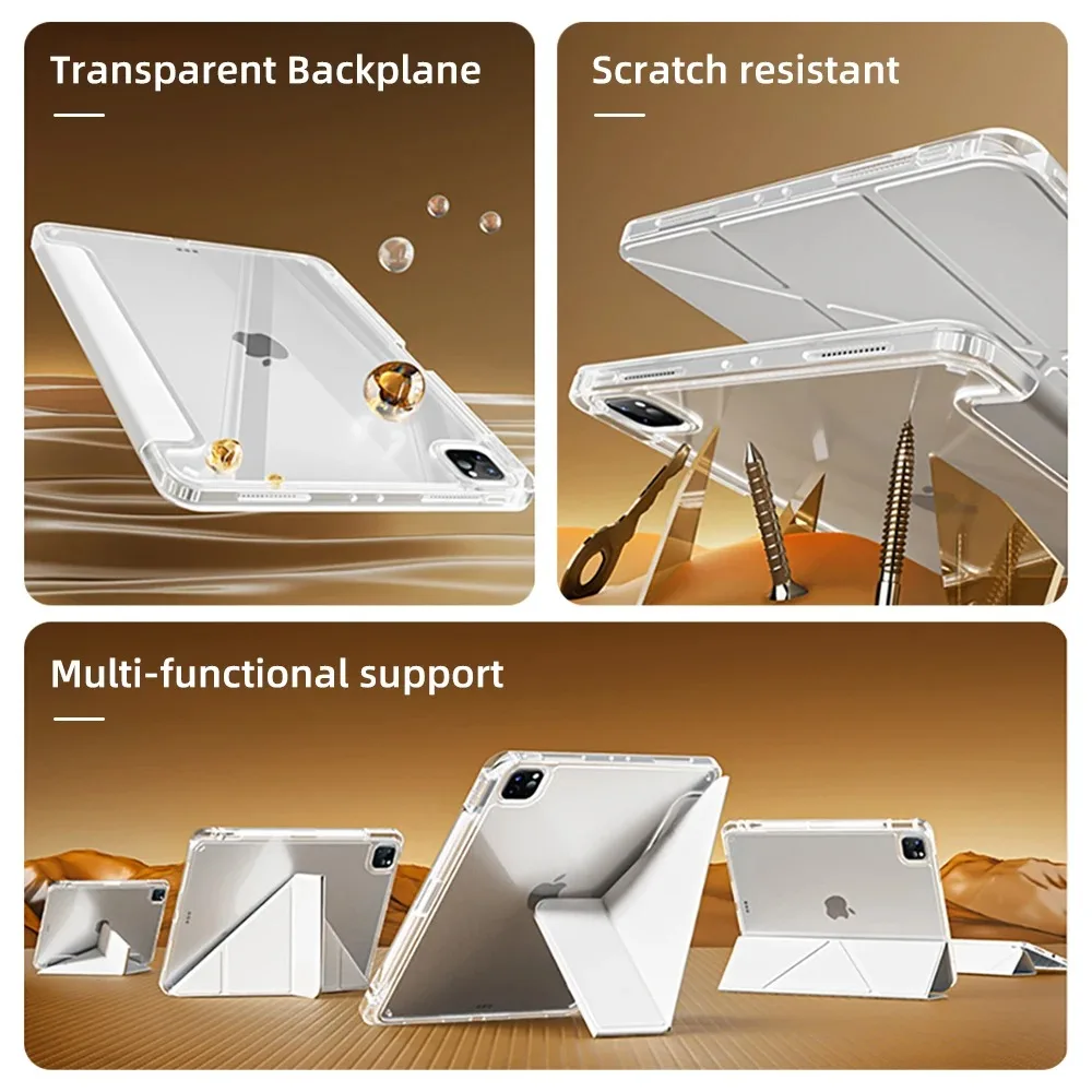 For iPad Air 5 Case 2024 Air 6 11 iPad Pro 11 12.9 13 10 Gen 10.2 9th 8th 6th 5th 9.7 inch Mini 7 6 Smart Case with Pen Holder