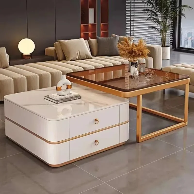 Nordic Modern Coffee Table Designer Storage Floor Luxury Coffee Table Living Room Aesthetic Couchtisch Marmor Furniture Home
