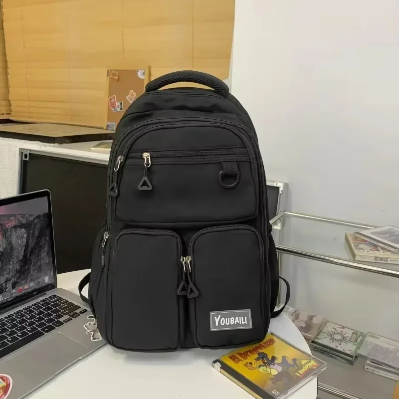 

Nylon Solid Zipper Backpacks Versatile Casual Laptop School Bags The New Selling Zipper High Capacity Durable Travel Bag Mochila