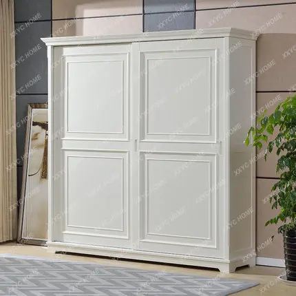 Wardrobe solid wood 3 doors 4 doors 5 doors modern simple white four door large wardrobe home bedroom