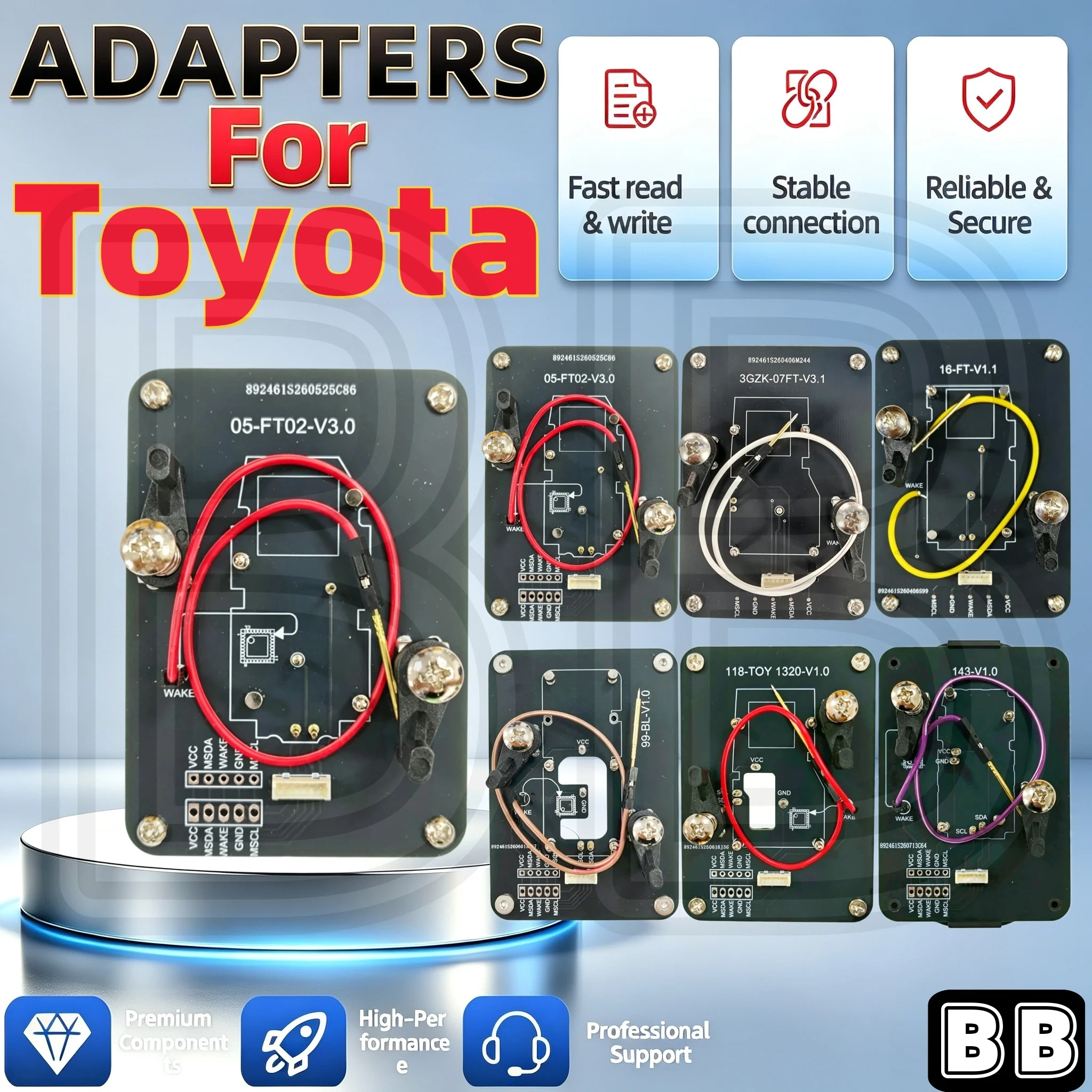 Adapter No. Mckb05/07/16/99/118/143, Suitable for Toyota Smart Remote Keys, Compatible with Nxp Killer Kd Xhorse... Devices for Solder-Free Reading, Writing, and Cloning