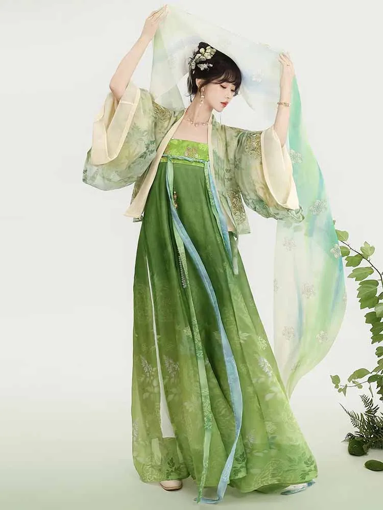 green-traditional-chinese-hanfu-outfit-sheer-chiffon-song-style-dress-with-floral-pattern-for-spring-festival-cosplay-hanfu