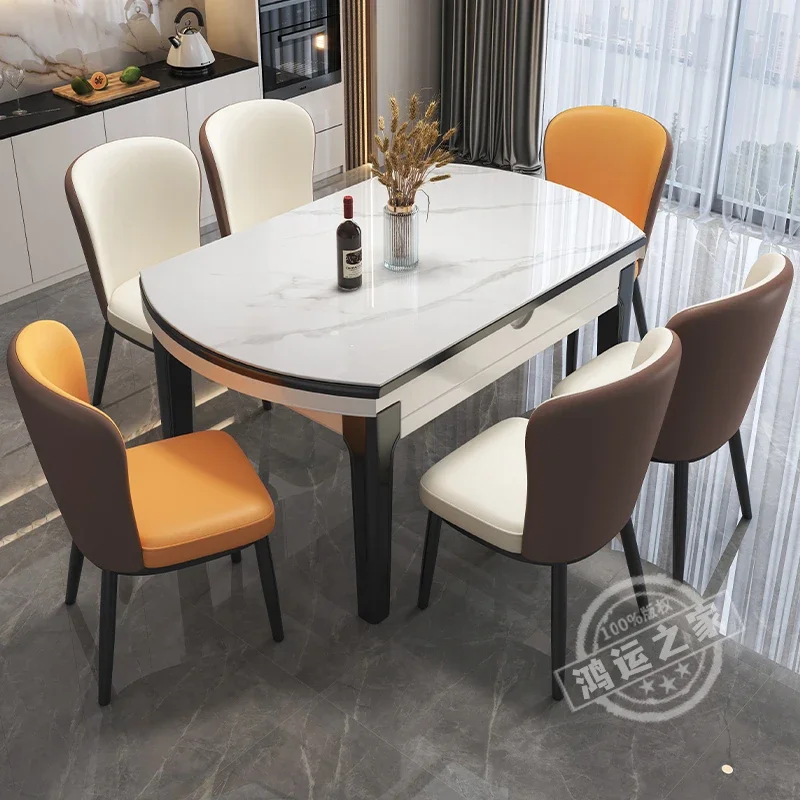 طاولة طعام مستطيلة حديثة للحفلات غير قابلة للانزلاق طاولة طعام صغيرة للمطاعم أثاث المطبخ الحجري Mesas De Comedor #3