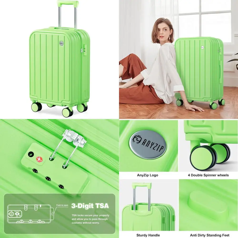 20 inch lichtgewicht koffer met harde schaal, goedgekeurde TSA-slot, bagage op wielen voor dames en kinderen, reisbenodigdheden