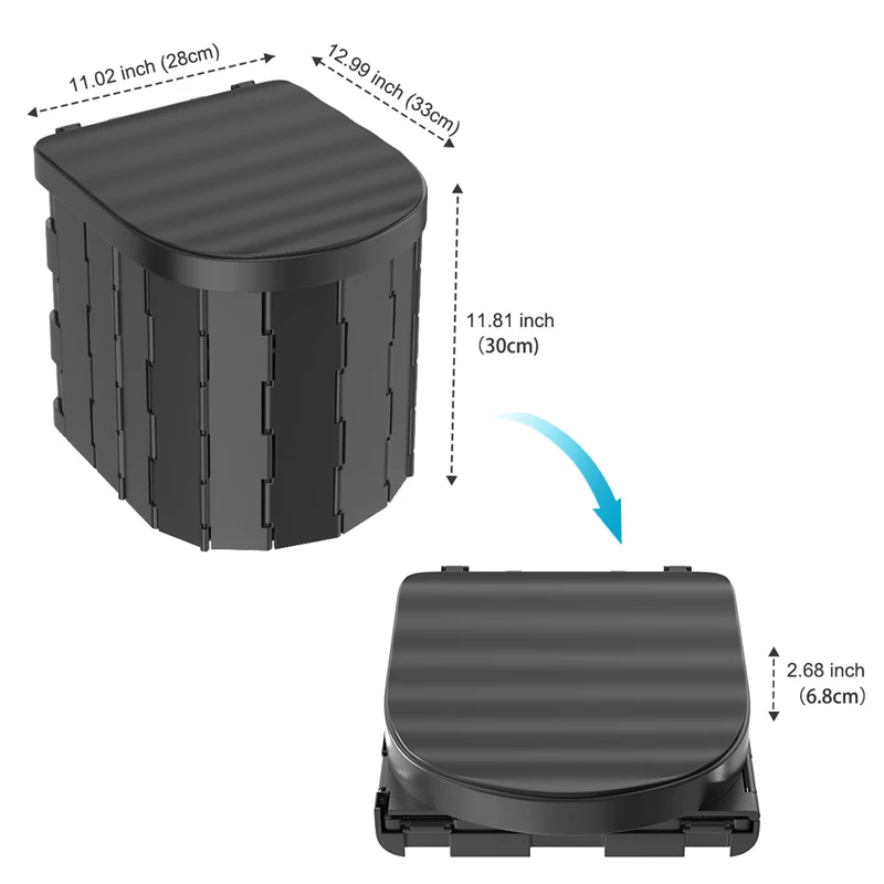 Подорожі на відкритому повітрі Складаний туалет Дорослі Діти Портативний туалет Кемпінг Піші прогулянки Пісуар Горщик з мішком для сміття