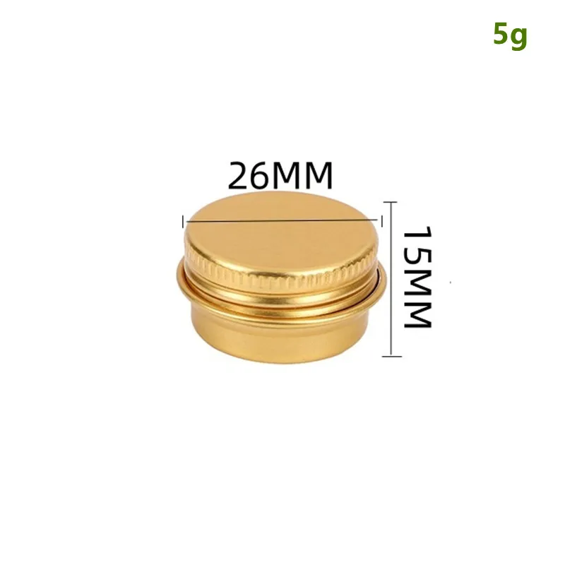 200pcs 5g Mini Gold Aluminum Tins Empty Metal Cosmetic Containers Cans With Screw Lid Balm Nail Art Makeup Cream Jar Storage Box