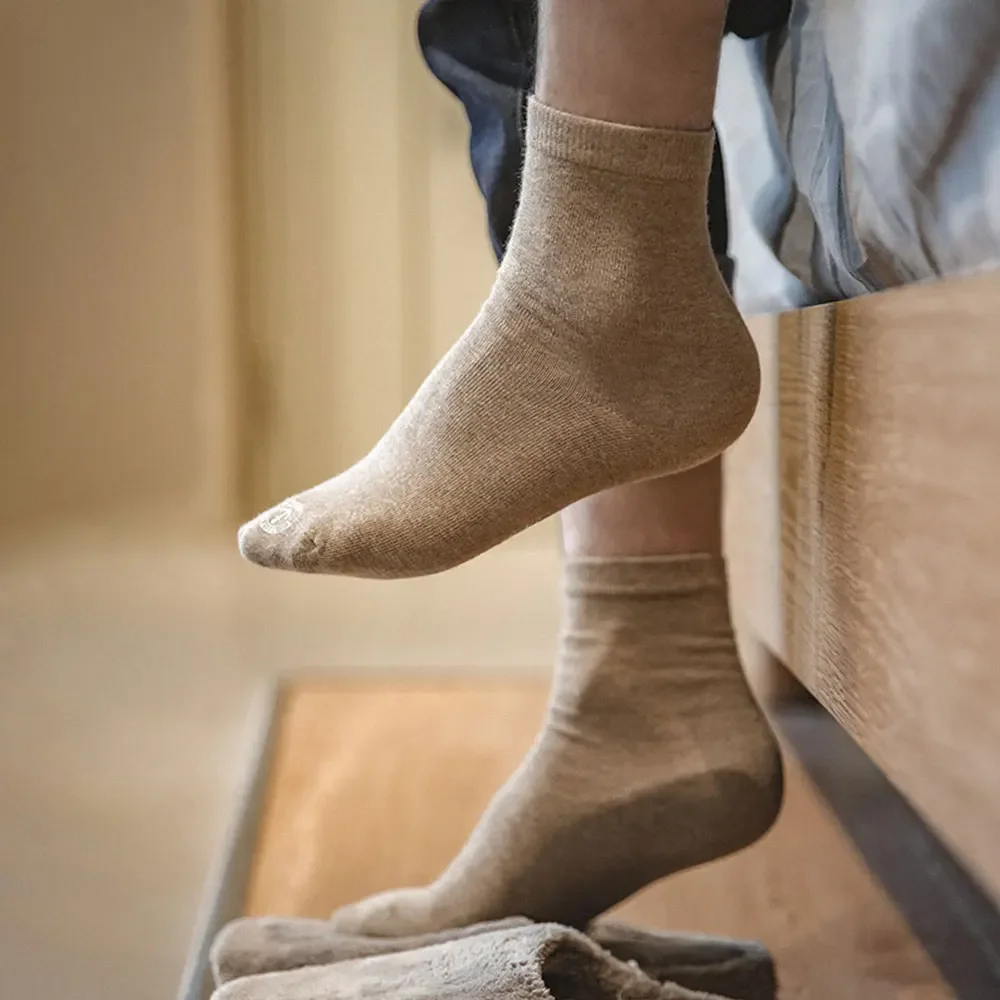 

Maden 1/3/6/9 Pairs Breathable Printed Knitted Mid-calf Socks Sweat-absorbent Solid Color Socks Non-slip Socks for Spring Fall