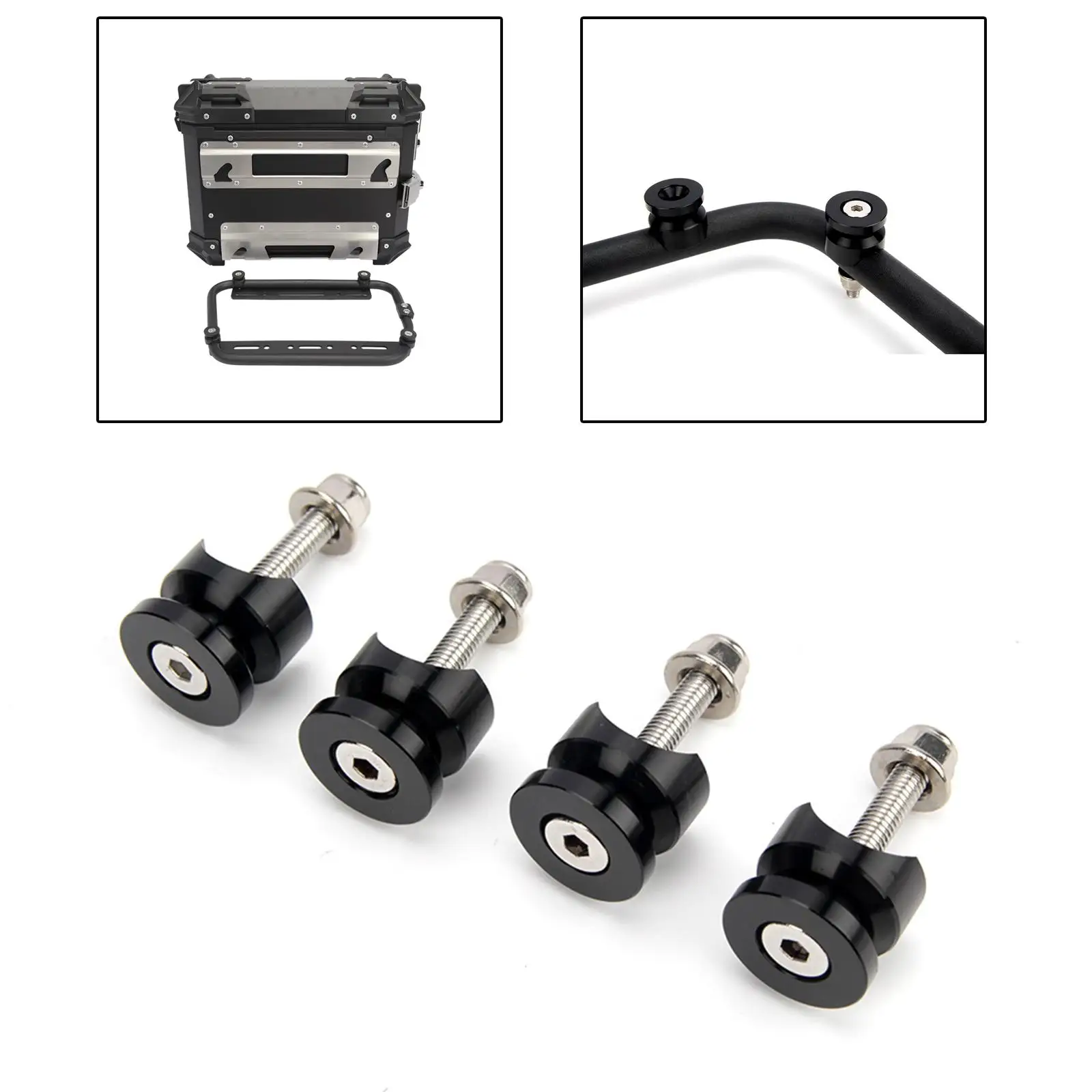 

Motorcycle Side Box Quick Release Base Pad Enhanced Stability Rubber Pad Tool Box Adapter for Motorcycle Trailer Wheel Blocks