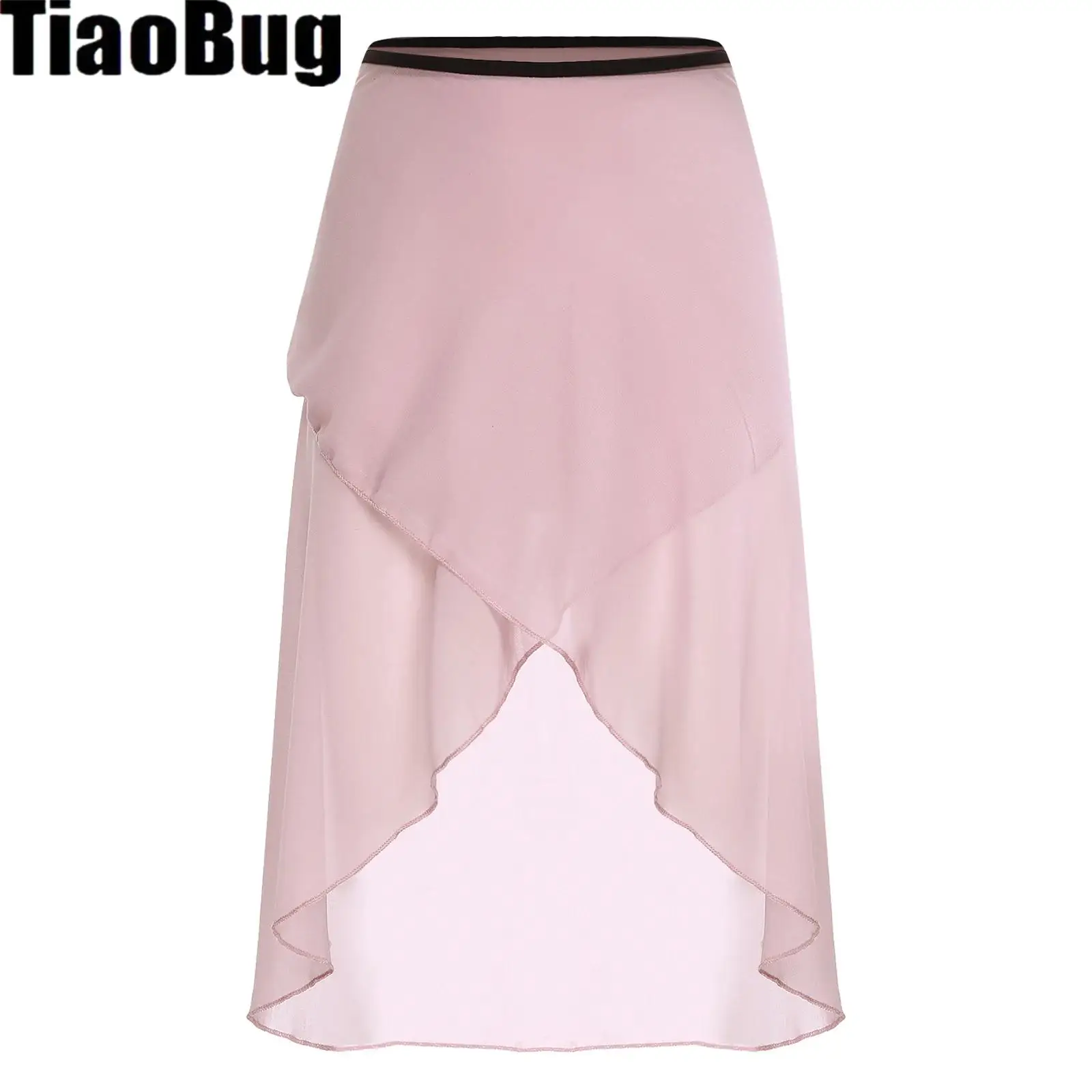 Jupes de Ballet en mousseline de soie pour femmes, Costume d'échauffement pour examen de pratique de danse irrégulière, jupe transparente à lacets